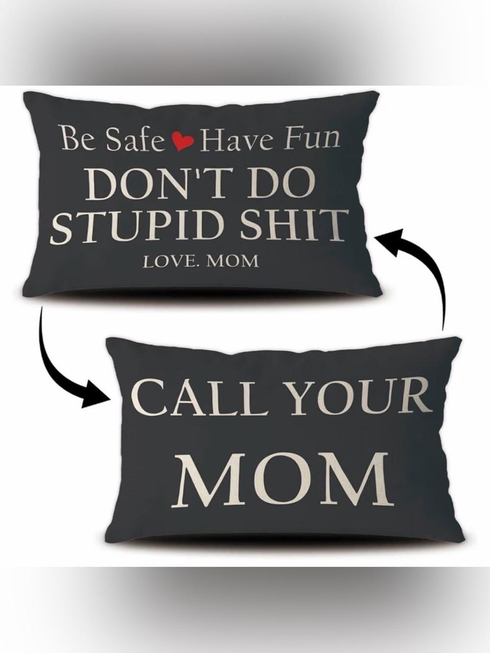 Love Mom Decorative Pillow and Key Chain Set - 'Don't Do Stupid Shit'- NWOT